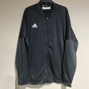 Adidas Climalite Track Jacket Men Stretch Soccer Active Full Zip Dark Gray Sz XL
